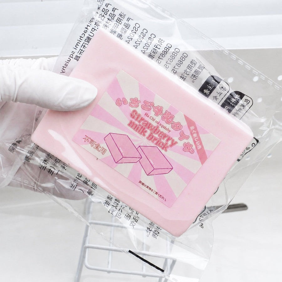 Dreamy Strawberry Milk Slowrising Squishy Brick